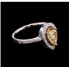 Image 2 : 1.37ctw Fancy Yellow Diamond Ring - 14KT White Gold