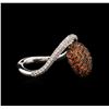 Image 1 : 1.02ctw Orange Sapphire and Diamond Ring - 18KT White Gold