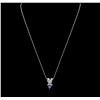 Image 1 : 14KT White Gold 1.23ct Tanzanite and Diamond Pendant With Chain