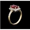 Image 3 : 2.88ct Ruby and Diamond Ring - 14KT Yellow Gold