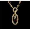 Image 2 : 1.00ctw Ruby and Diamond Necklace - 18KT Yellow Gold