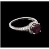 Image 2 : 1.63ct Ruby and Diamond Ring - 18KT White Gold