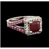Image 1 : 14KT White Gold 2.21ctw Ruby and Diamond Ring
