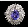 Image 2 : 14KT White Gold 2.38ct Tanzanite and Diamond Ring