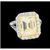 Image 1 : EGL USA Cert 7.36ctw Fancy Yellow Diamond Ring - Platinum