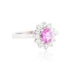 Image 1 : 14KT White Gold 0.70ct Pink Sapphire and Diamond Ring