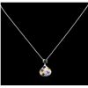 Image 2 : 4.20ctw Sapphire and Diamond Pendant With Chain - 14KT White Gold