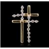 Image 1 : 14KT Yellow Gold 0.25ctw Diamond Cross Pendant