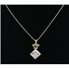 Image 1 : 0.55ctw Diamond Pendant With Chain - 18K Two-Tone Gold