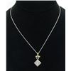 Image 2 : 0.55ctw Diamond Pendant With Chain - 18K Two-Tone Gold