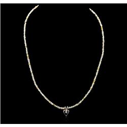 14KT Yellow Gold 32.99ctw Rough Diamond Necklace With Charm