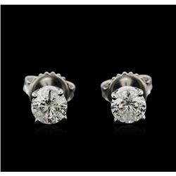 1.20ctw Diamond Stud Earrings - 14KT White Gold