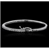 Image 2 : 14KT White Gold 2.30ctw Diamond Bangle Bracelet