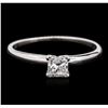 Image 1 : 14KT White Gold 0.40ct Princess Cut Diamond Solitaire Ring