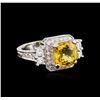 Image 2 : 14KT White Gold 4.72ct Yellow Sapphire and Diamond Ring