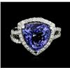 Image 2 : 14KT White Gold 5.22ct Tanzanite and Diamond Ring
