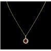 Image 1 : 4.96ct Ruby and Diamond Pendant With Chain - 14KT Yellow Gold