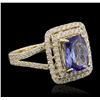 Image 1 : 14KT Yellow Gold 2.72ct Tanzanite and Diamond Ring
