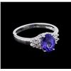 Image 1 : 1.62ct Tanzanite and Diamond Ring - 14KT White Gold