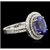 Image 1 : 14KT White Gold 3.57ct Tanzanite and Diamond Ring