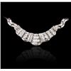Image 2 : 18KT White Gold 8.81ctw Diamond Necklace