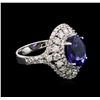 Image 2 : 3.06ct Tanzanite and Diamond Ring - 14KT White Gold