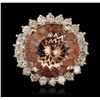 Image 2 : 14KT Rose Gold 18.02ct Morganite and Diamond Ring