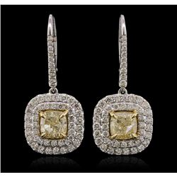 18KT Two-Tone Gold 5.81ctw Diamond Earrings