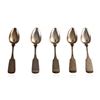 Image 1 : Set of 5 Fiddle Tip Coin Silver Spoons 1860