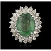 Image 2 : 14KT White Gold 4.68ct Emerald and Diamond Ring
