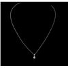 Image 2 : 14KT White Gold 0.25ct Diamond Pendant With Chain