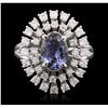 Image 1 : 14KT White Gold 1.78ct Tanzanite and Diamond Ring