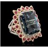Image 2 : 14KT Yellow Gold 29.87ct Topaz and Ruby Ring