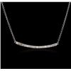Image 2 : 14KT White Gold 0.84ctw Diamond Necklace