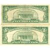 Image 2 : 1963 $5 Red Seal Bill Lot of 2