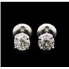 Image 1 : 1.24ctw Diamond Stud Earrings - 14KT White Gold