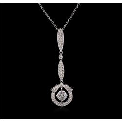 1.15ctw Diamond Pendant With Chain - 14KT-18KT White Gold