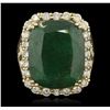 Image 2 : 14KT Yellow Gold 15.27ct Emerald and Diamond Ring