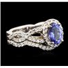 Image 2 : 14KT White Gold 1.44ct Tanzanite and Diamond Ring