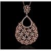 Image 1 : 14KT Rose Gold 2.36ctw Diamond Pendant With Chain