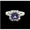 Image 2 : 14KT White Gold 2.53ct Tanzanite and Diamond Ring