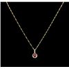 Image 1 : 1.95ct Ruby and Diamond Pendant With Chain - 14KT Yellow Gold