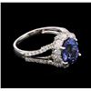 Image 2 : 2.60ct Tanzanite and Diamond Ring - 14KT White Gold