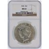 Image 1 : 1925 NGC MS63 Peace Silver Dollar