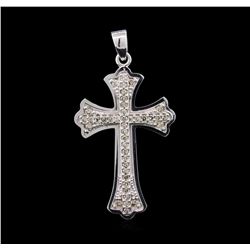 0.60ctw Diamond Cross Pendant - 14KT White Gold