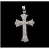 Image 1 : 0.60ctw Diamond Cross Pendant - 14KT White Gold