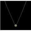 Image 1 : 1.00ct Citrine and Diamond Pendant With Chain - 14KT White Gold