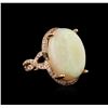 Image 1 : 14KT Rose Gold 12.94ct Opal and Diamond Ring