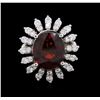 Image 2 : 14KT White Gold 5.66ct Garnet and Diamond Ring