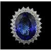 Image 2 : 14KT White Gold GIA Certified 22.43ct Tanzanite and Diamond Ring